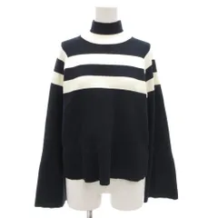 エーグル AIGLE 美品 ニット セーター 長袖 S 紺 ネイビー ボーダー ベルスリーブ /AEのサムネイル