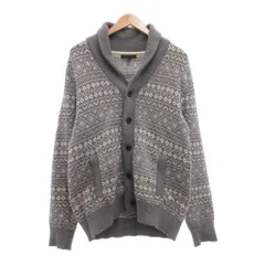 バナナリパブリック BANANA REPUBLIC ニットカーディガン 厚手 総柄 M グレー /MGのサムネイル