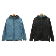 エーグル AIGLE 中綿 リバーシブルジャケット M 水色 黒 ブラック フード付きキルティング /SX ■ECG004のサムネイル