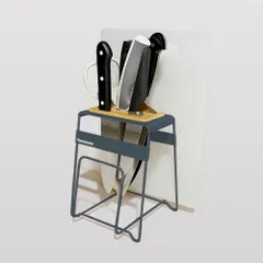 Roommate まな板立て 包丁スタンド | 鉄製 おしゃれ スリム 上質な粉体焼き付け塗装 | 包丁立て 包丁まな板 俎板 包丁俎板スタンド まないたスタンド 包丁たて まな板スタンド まな板たて まな板おき 俎板立て まな板置き台 包丁 6b93ad52のサムネイル