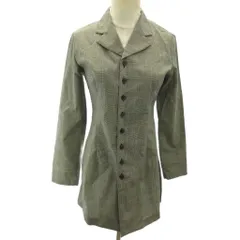 トリココムデギャルソン tricot COMME des GARCONS ヴィンテージ AD1996 チュニック シャツ ブラウス チェック柄 ウール グレー 0605のサムネイル