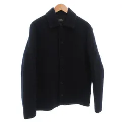 アーペーセー A.P.C. リブ編み ニット ジャケット ショートコート ウール S 紺 ネイビー /FFのサムネイル