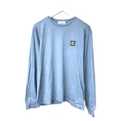 ストーンアイランド STONE ISLAND フロント ロゴパッチ クルーネック 長袖 Tシャツ ロンT カットソー 101522713 L 水色系 ブルー ☆AA★のサムネイル
