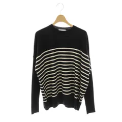 サクラ SAKULA 23AW EX.FINE MERINO BORDER TOP ボーダーニット セーター 長袖 ウール 38 黒 白 /NR ■OSのサムネイル