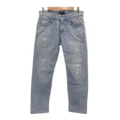 ジョセフオム JOSEPH HOMME 美品 デニムパンツ ジーンズ 44 ライトブルー ダメージ加工 ウォッシュ加工 ストレートシルエット /NL ■ECF003のサムネイル