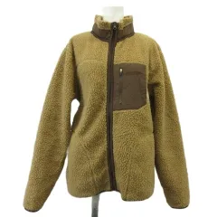 アウトドアプロダクツ OUTDOOR PRODUCTS フリースジャケット ボア ブルゾン 上着 M 茶 ブラウン 無地 スタンドカラー 長袖 /PP ■ECE003のサムネイル