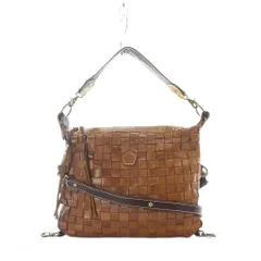 アインソフ Ain Soph ショルダーバッグ ハンドバッグ レザー 本革 茶色 ブラウン 編み込み 2WAY タッセル /RI ■OSのサムネイル