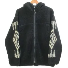 ペンドルトン PENDLETON ボアジップフーディー フリースジャケット 2475-9016 ネイティブ柄 L 黒 ブラック ユニセックス /Xのサムネイル