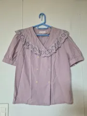 PURPLE レース カラー ブラウスのサムネイル