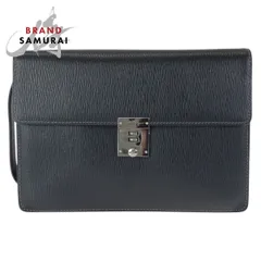 美品 Salvatore Ferragamo サルヴァトーレフェラガモ ダイヤルロック式 ブラック 黒 シルバー金具 レザー クラッチバッグ 601327【中古】のサムネイル
