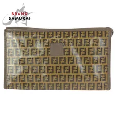 美品 FENDI フェンディ ズッキーノ ブラウン  PVC/レザー クラッチバッグ セカンドバッグ 男女兼用 メンズ 602285【中古】のサムネイル