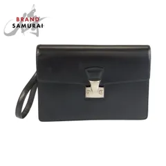 美品 CARTIER カルティエ パシャ ブラック 黒 シルバー金具 レザー クラッチバッグ セカンドバッグ メンズ 603239【中古】のサムネイル