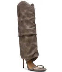 スティーブ マデン レディース シューズ ブーツ・レインブーツ Steve Madden Ravine Cuffed Knee High Open Toe Boots Grey グレーのサムネイル
