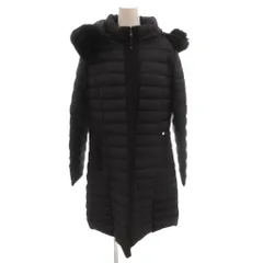 トゥービーシック TO BE CHIC VICTORIA DOWN ロイカストレッチ ダウンコート フード フェイクファー ひざ丈 42 黒 ブラック /FFのサムネイル