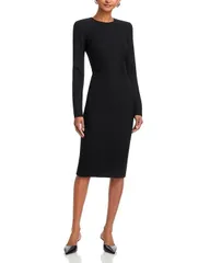 ヴィクトリア ベッカム レディース トップス シャツ Victoria Beckham Long Sleeve Fitted T Shirt Dress Black ブラックのサムネイル