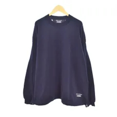 コムデギャルソンオム COMME des GARCONS HOMME 25SS ロゴ入り クルーネック ニット セーター M 紺 ネイビー HO-N001のサムネイル