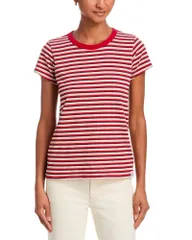ラグアンドボーン レディース トップス Tシャツ rag bone The Slub Striped Tee Red Beige Multi レッドのサムネイル