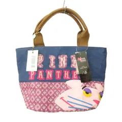 ピンコ PINKO × ピンクパンサー PINK PANTHER コラボ タグ付 トートバッグ パッチ 切替 総柄 青 白 ブルー ホワイト 0522のサムネイル