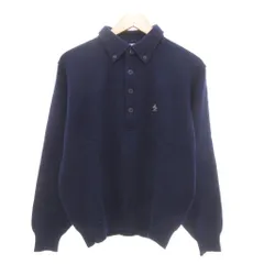 マンシングウェア MUNSINGWEAR Grand Slam ニット セーター ウール M 紺 ネイビー ハーフプラケット 長袖 /NL ■GY61のサムネイル
