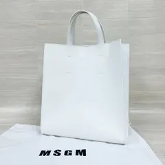 【新品・展示品アウトレット】 MSGM エムエスジイエム 2way レザー トートバッグ ショルダーバッグ クロスボディバッグ Leather Tote Bag 3441MDZ71 822 ホワイトのサムネイル
