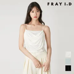 【即納】 フレイアイディー FRAY I.D トップス 26秋冬 【ウォッシャブル】カップインレースサテンドレープキャミソール カップ付きインナー fwct264144のサムネイル