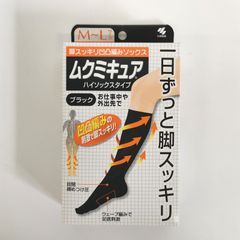 ムクミキュアリンパマッサージソックスオープントゥタイプ黒：S～M
