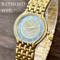 【稼働】RAYMOND WEIL/レイモンドウェイル 腕時計 ブルーシェル文字盤 ラインストーン 18K GP クォーツ ゴールド/金のサムネイル