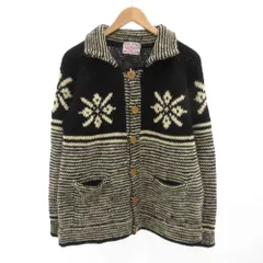 ジュンレッド JUNRed FIINE CLOTHES スノーフレーク柄カーディガン ニット ウール 2 黒 ブラック 白 ホワイト /JS ■GY06のサムネイル