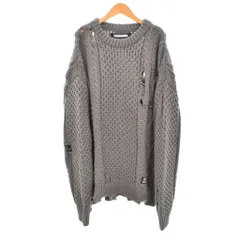 ネイバーフッド NEIGHBORHOOD 22AW SAVAGE CABLE SWEATER ニット セーター ダメージ加工 XL グレー 222FUNH-KNM01のサムネイル