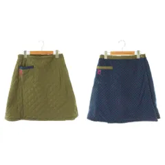 フィラ FILA リバーシブル キルティングスカート ラップスカート ドット L-LL カーキ 紺 ピンク /CX ■GY58のサムネイル