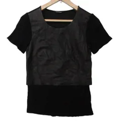 CLUB MONACO クラブモナコ 半袖Ｔシャツ ラムレザー ブラック XS レディース 【中古】のサムネイル