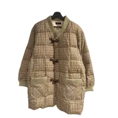 ダックス DAKS ダウンコート チェック ミドル丈 トグルボタン ベージュ ■WGAのサムネイル