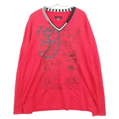 JC de CASTELBAJAC カステルバジャック 長袖Ｔシャツ Vネック プリント レッド 50【L】 メンズ 【中古】のサムネイル