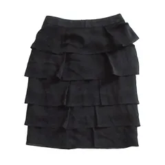 ESCADA エスカーダ スカート シルク100％ レイヤード ブラック 32【XS】 レディース 【中古】のサムネイル