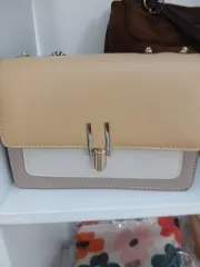 ベージュ ツートン チェーン ショルダーバッグのサムネイル