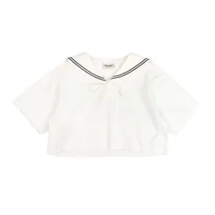 ミュウミュウ ロゴ セーラーカラー カットソー MJN460 S231 11EC レディース ホワイト MIUMIU【中古】 【アパレル・小物】のサムネイル