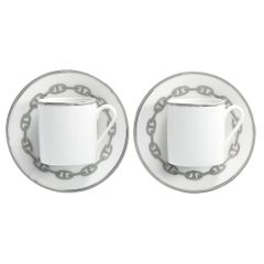 エルメス HERMES コーヒーカップ&ソーサー 2客セット シェーヌダンクルプラチナ 4117 食器 テーブルウェア デミカップ エスプレッソ ポーセリン 陶磁器 【お取り寄せ】のサムネイル