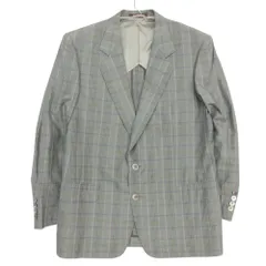 美品 GIVENCHY ジバンシィ テーラードジャケット 薄地 チェック柄 シルク100% 2B 4Gロゴ裏地 グリーン M メンズ 【中古】のサムネイル