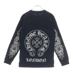 CHROME HEARTS (クロムハーツ) OLD HORSE SHOE L/S TEE オールド ホースシュー ロンドン限定 ロゴプリント ロングスリーブ クルーネック長袖ポケットTシャツ カットソー ブラックのサムネイル