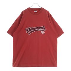 VETEMENTS (ヴェトモン) 18SS ベースボールロゴ刺繍 オーバーサイズ クルーネック 半袖Tシャツ レッド MSS18TR37
