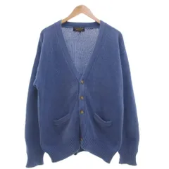 ブルックスブラザーズ BROOKS BROTHERS カーディガン コットンニット 無地 古着 Vネック 青 ブルー /MG ■GY66のサムネイル