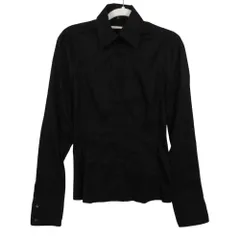 HUGO BOSS ヒューゴボス 長袖シャツ サイドジップ レギュラーカラー スリム トップス ブラック レディース 【中古】のサムネイル