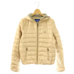 バーバリーブルーレーベル BURBERRY BLUE LABEL ダウンジャケット ジップアップ フード 38 ベージュ マルチカラー /DO ■OSのサムネイル