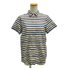ポールスミス ブラック Paul Smith BLACK 美品 シャツ ブラウス シルク混 ボーダー ストライプ 半袖 比翼  40 多色 マルチカラー /TD ■ECD004のサムネイル