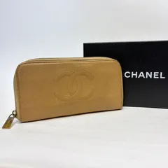 CHANEL シャネル 長財布 ラウンドファスナー ココマーク ベージュ レザーのサムネイル