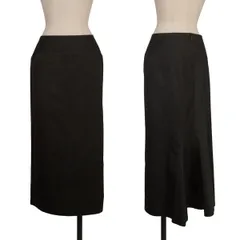 ヨウジヤマモトファムYohji Yamamoto FEMME コットンカーブ切替フレアスカート 黒1のサムネイル