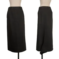 ヨウジヤマモトファムYohji Yamamoto FEMME コットンツイルヘムドレープスカート 黒1のサムネイル