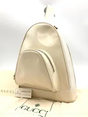 GUCCI　グッチ　リュックサック　バンブー　パテント　アイボリー系　2875のサムネイル