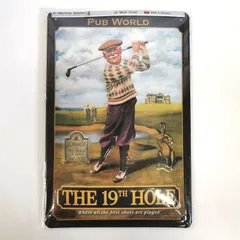 未開封 ドイツ製 3Dメタルポスター THE 19TH HOLE ST.ANDREWS ゴルフ PUB WORLD ブリキ調看板 20×30cm インテリア