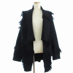 ステラマッカートニー STELLA McCARTNEY ラップカーディガン ニット フリンジ ウール ダークネイビー S ■GY45のサムネイル
